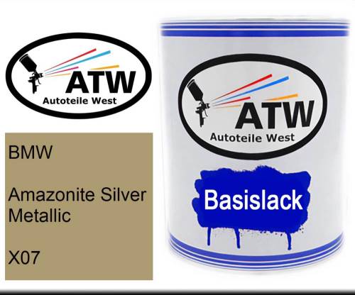 BMW, Amazonite Silver Metallic, X07: 1L Lackdose, von ATW Autoteile West.